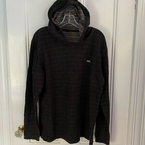 Vans off the Wall hoodie women’s L Black long sleeve Striped shirt logo skater